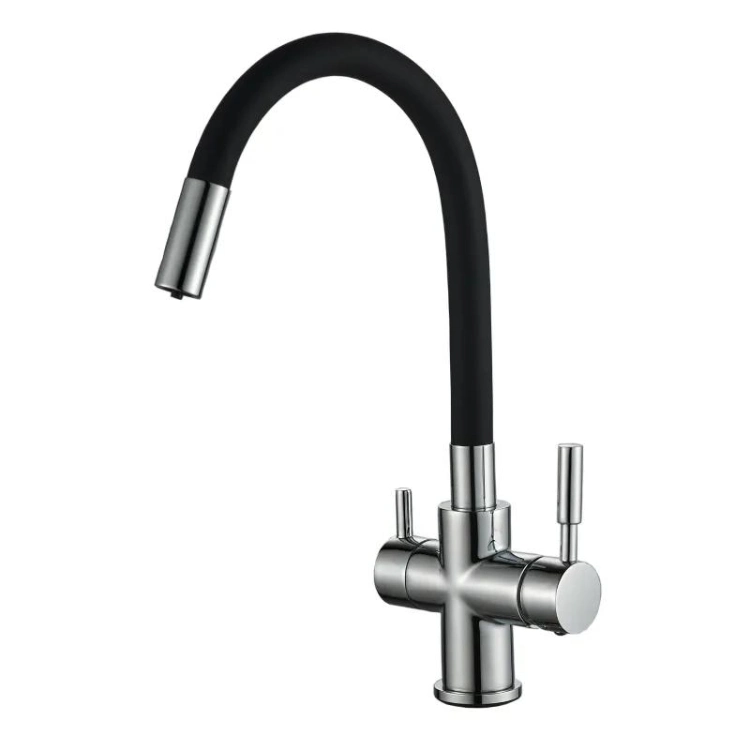 Sanipro Cupc Classic Taps Brass Luxury Flexible Pull out 3 Way Filtered Kitchen Drinking Water Tap Faucet with Separate Sprayer